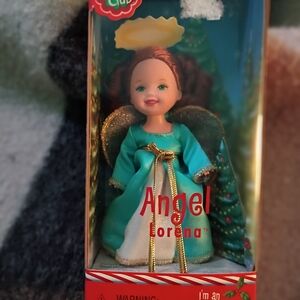 Angel Doll with Green Dress and Gold Accents